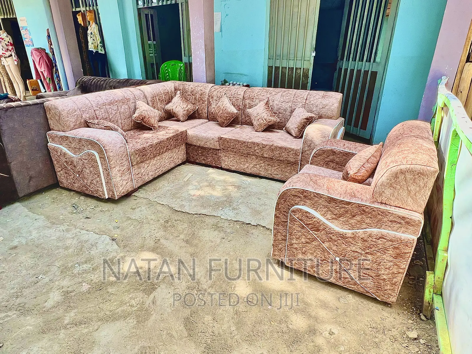 Sofa L Shape or Corner Sofa Made of Wooden Material