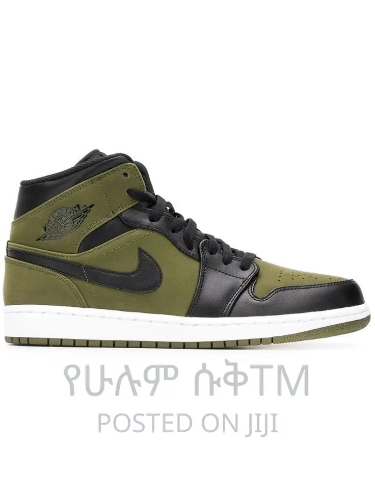 Original Air Jordan 1 Mid ‘Olive Canvas’ Shoes
