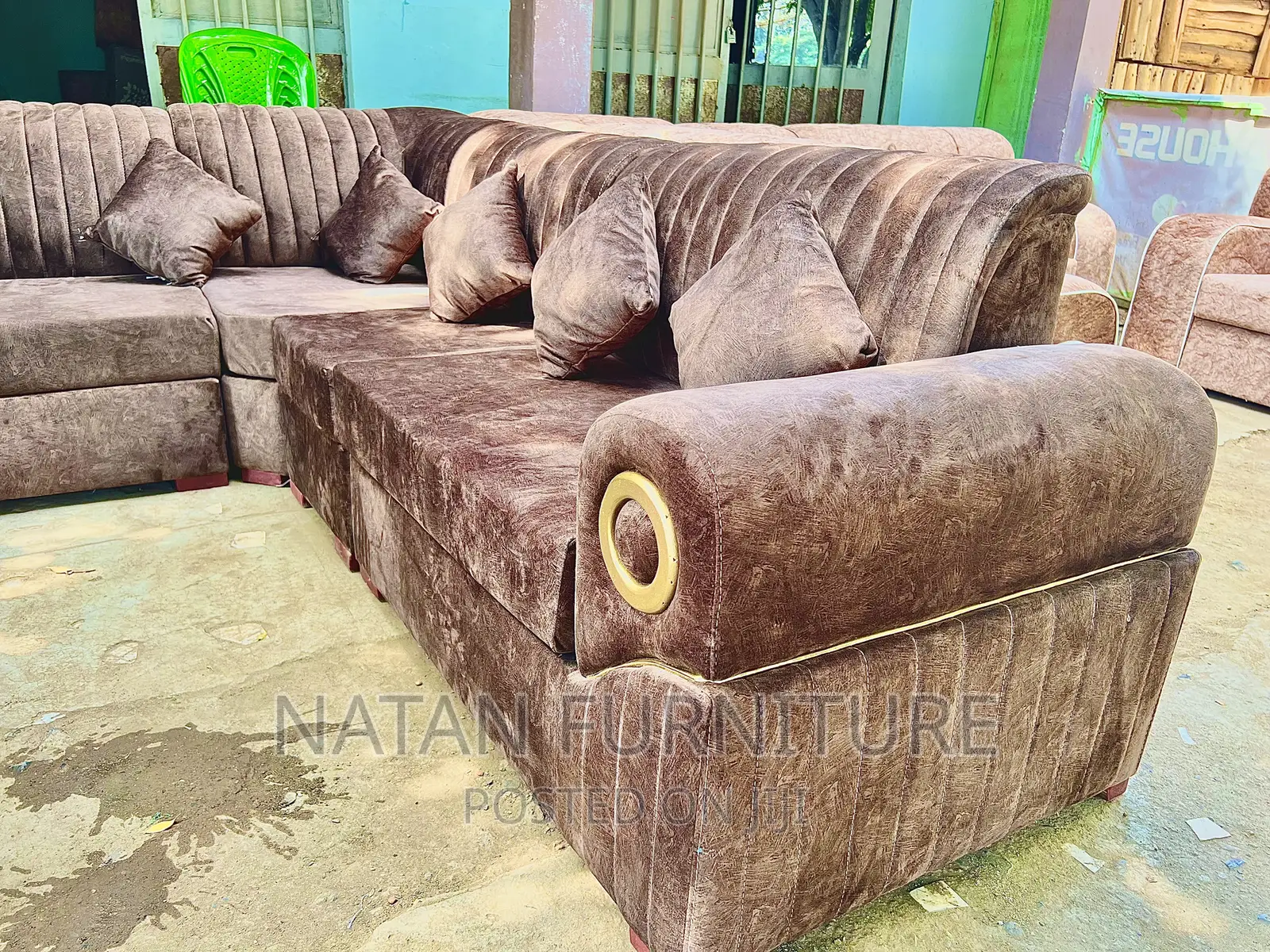 Sofa L Shape or Corner Sofa Made of Wooden Material