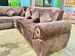 Sofa L Shape or Corner Sofa Made of Wooden Material