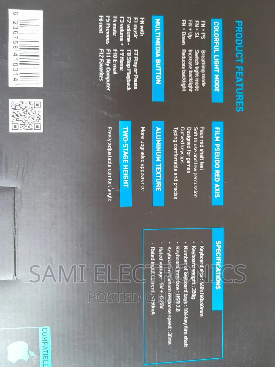 Gaming Keyboard ጌሚንግ ኪቦርድ Mechanical RGB Backlight Keyboard