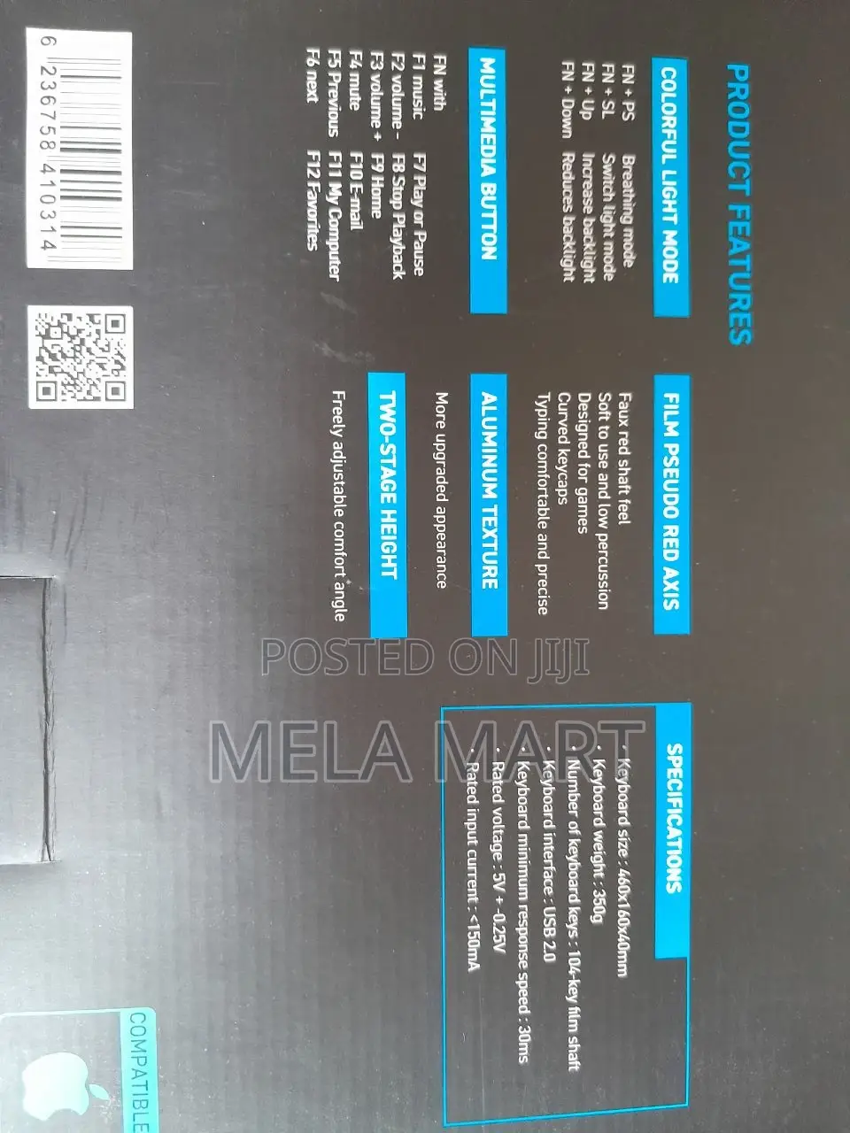 Gaming Keyboard ጌሚንግ ኪቦርድ Mechanical RGB Backlight Keyboard
