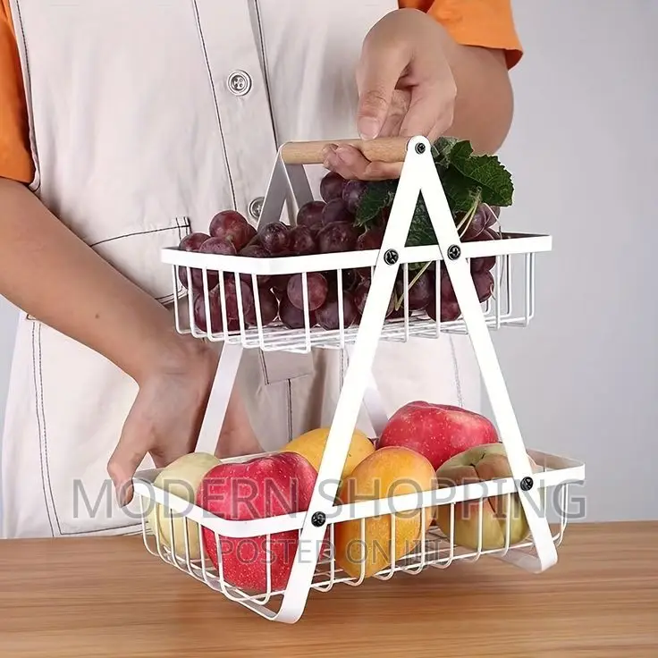 2 Layer Stainless Still Fruit Basket