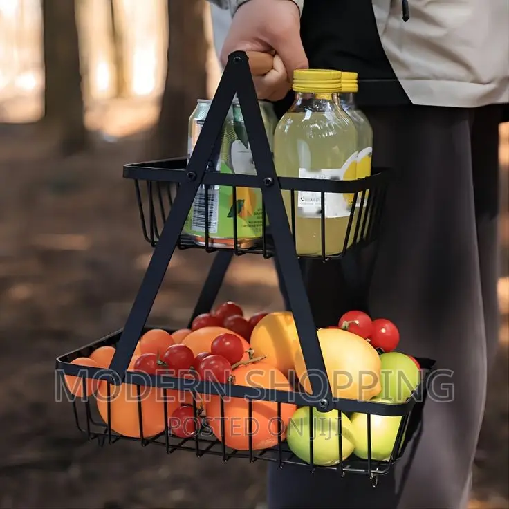 2 Layer Stainless Still Fruit Basket