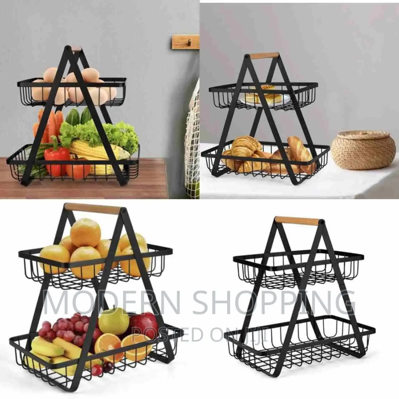 2 Layer Stainless Still Fruit Basket