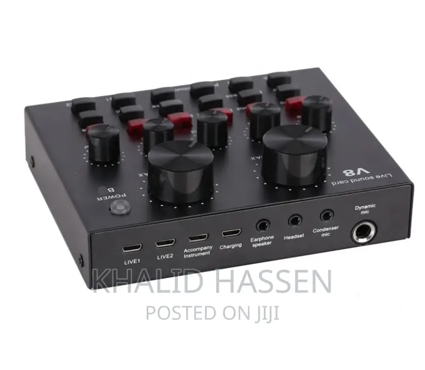 Condenser Microphone With V8 Sound Card