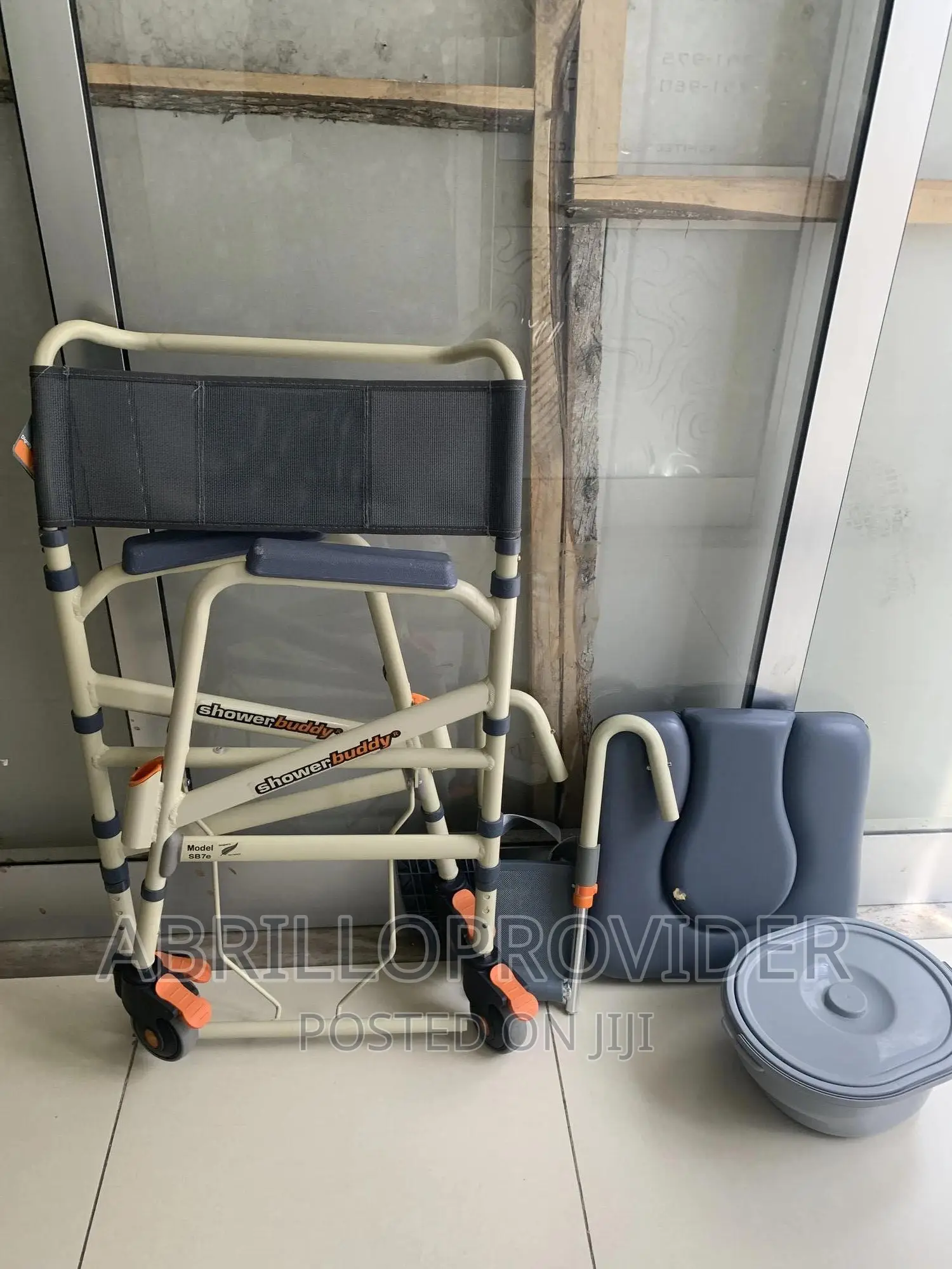 Foldable Roll-in Shower Bath Chair | Transport Commode