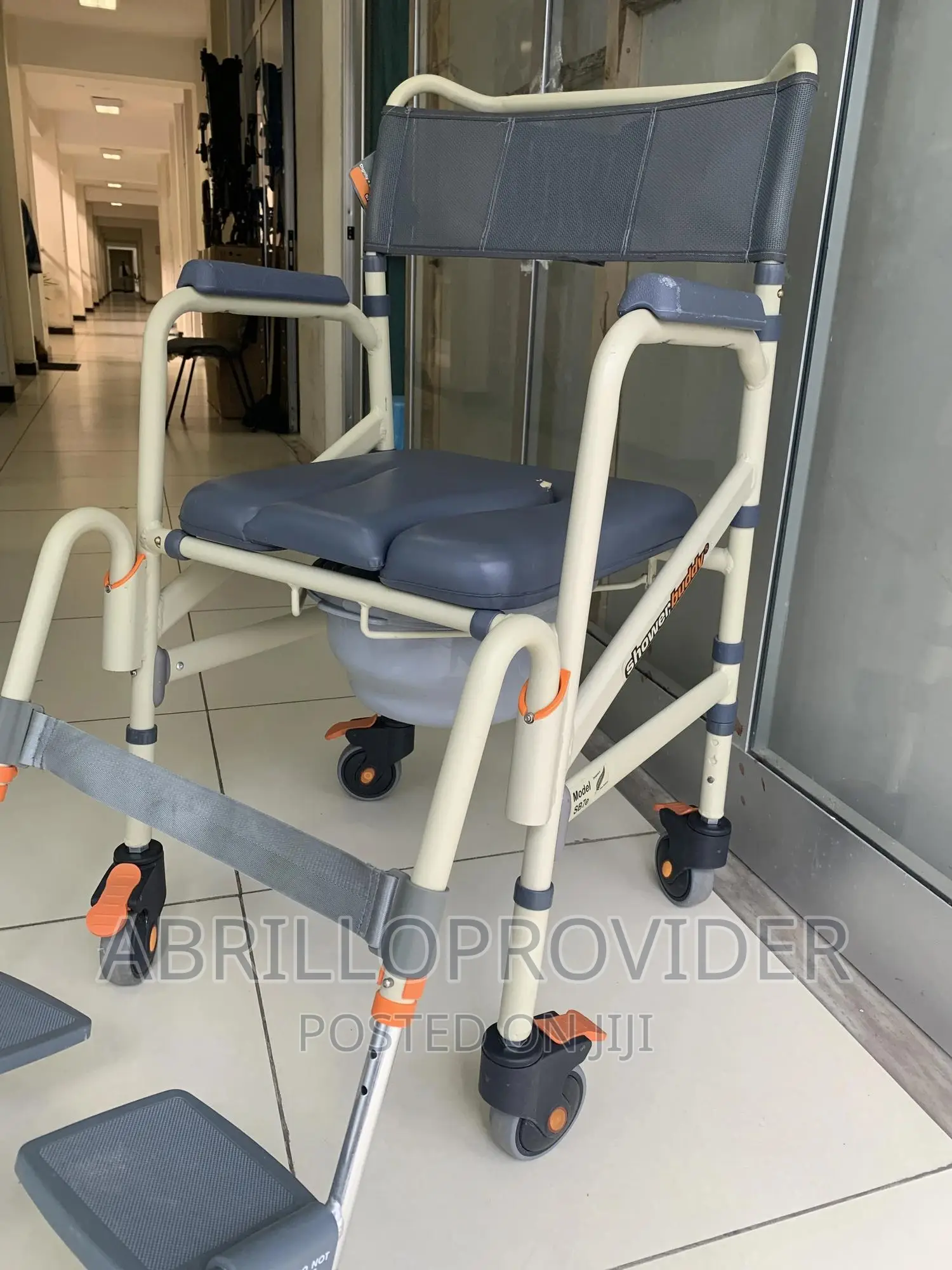 Foldable Roll-in Shower Bath Chair | Transport Commode