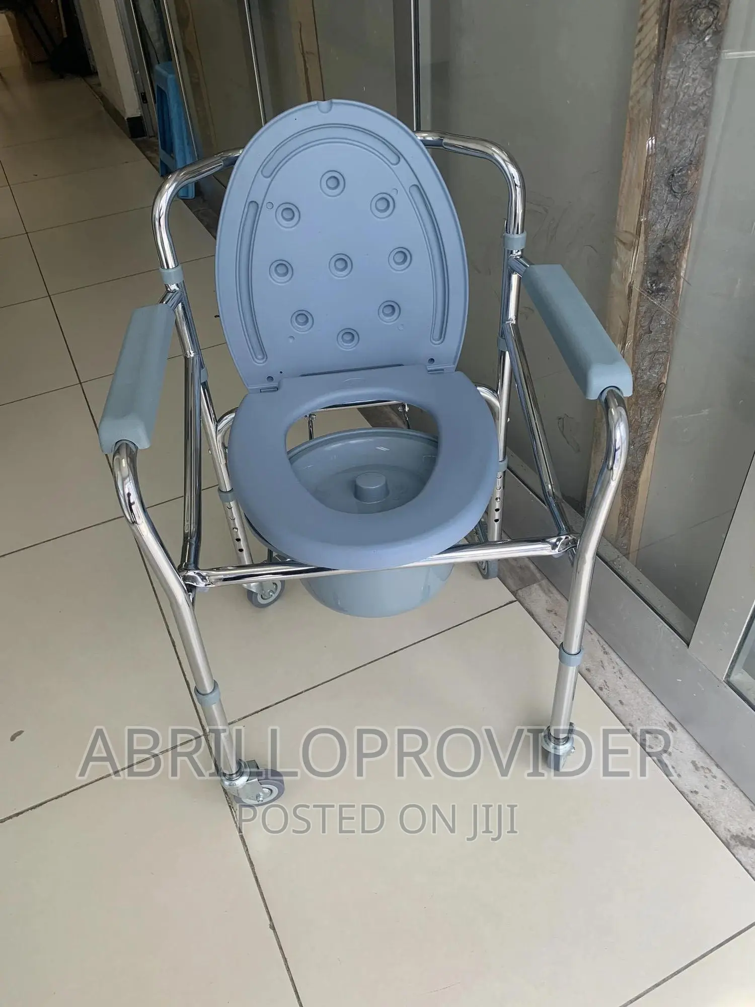 Roll Shower Bath Chair =Folding Toilet Chair=Commode Chair