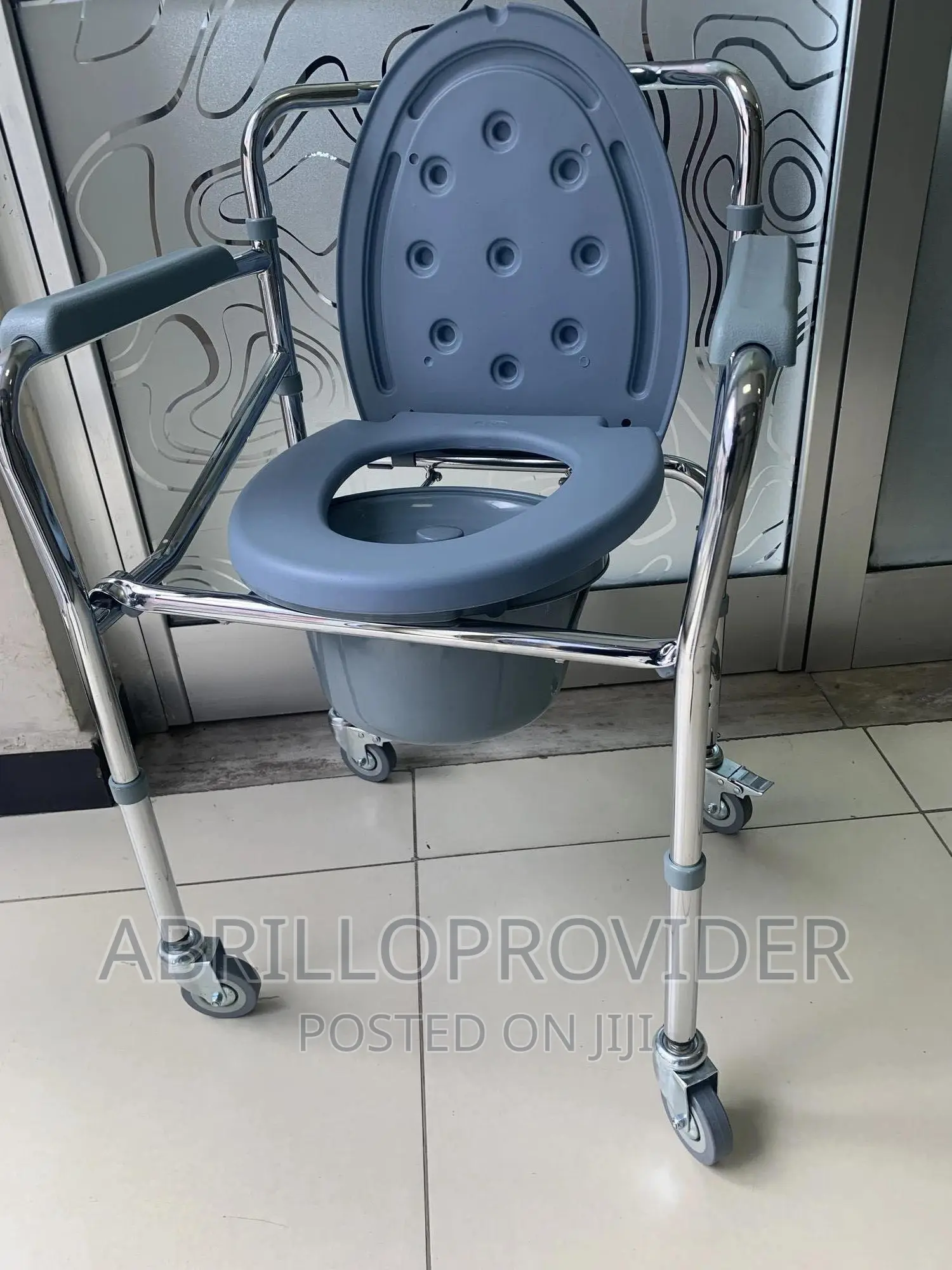 Toilet_elderly Chair|Commode Chair|Folding Chair|With Rollin