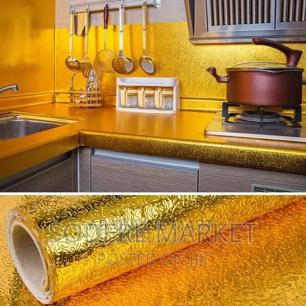 Kitchen Sticker Wall Stove Aluminum Foil Oil-Proof Stickers