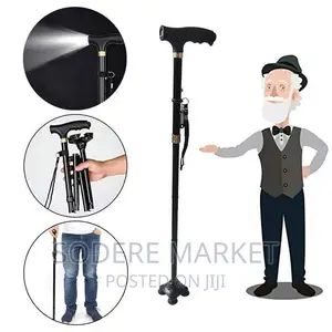 Adjustable Anti-Slip Walking Stick With Led Light