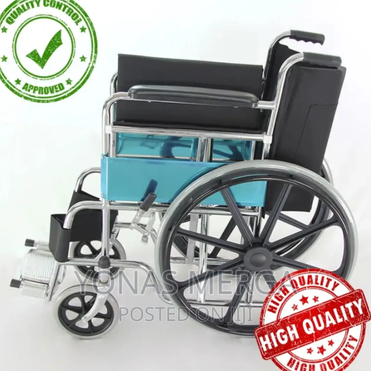 New Wheelchair BMEDN Heavy Foldable Manual Steel Wheelchair