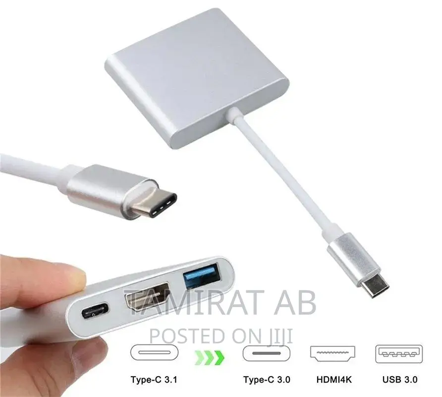 USB 3.1 Type-C to USB 3.0 + HDMI + Type-C Adapter