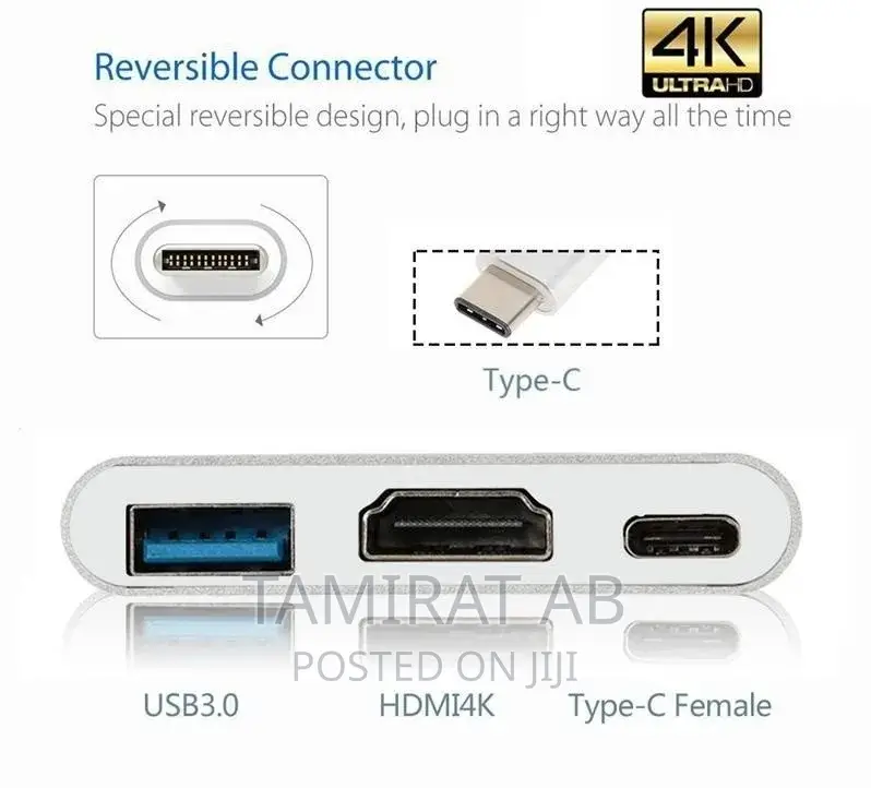USB 3.1 Type-C to USB 3.0 + HDMI + Type-C Adapter