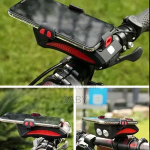 3 in 1 Universal Bike Holder Bike Headlight With Horn,