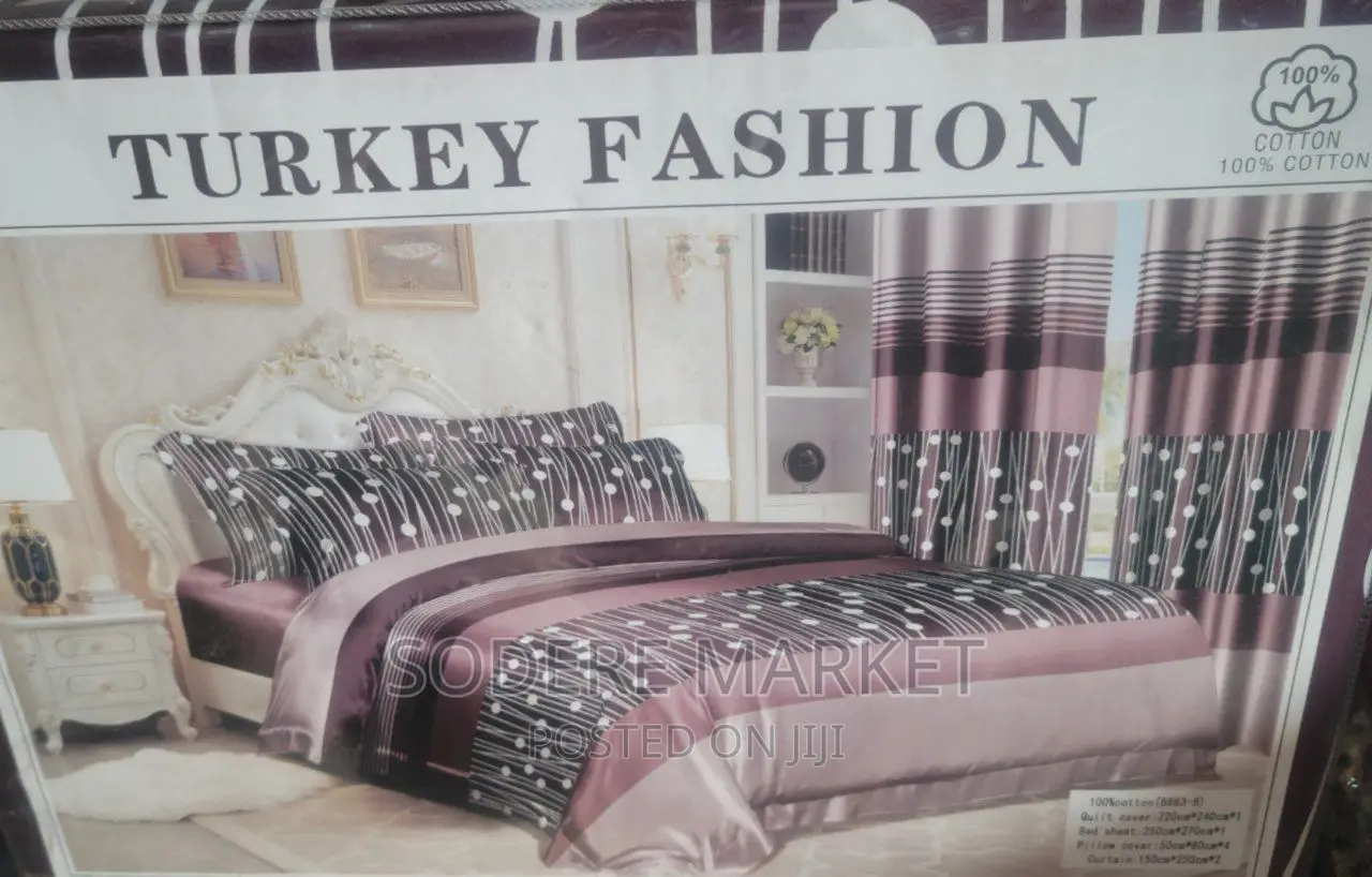 8 PCS Duvet Cover Set( የ ኮምፈርት ኪስ፣አንሶላ፣የትራስ ልብስ እና መጋረጃ የያዘ)