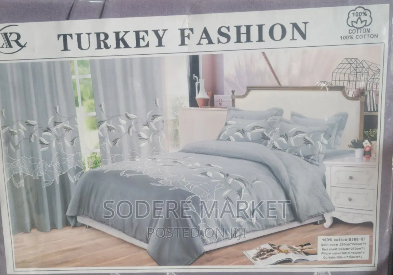 8 PCS Duvet Cover Set( የ ኮምፈርት ኪስ፣አንሶላ፣የትራስ ልብስ እና መጋረጃ የያዘ)