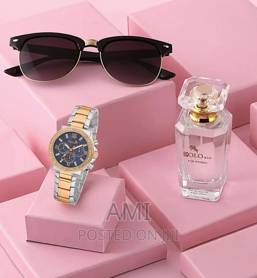 POLO AIR Women's Wristwatch Set 50 Ml Perfume and Sunglass