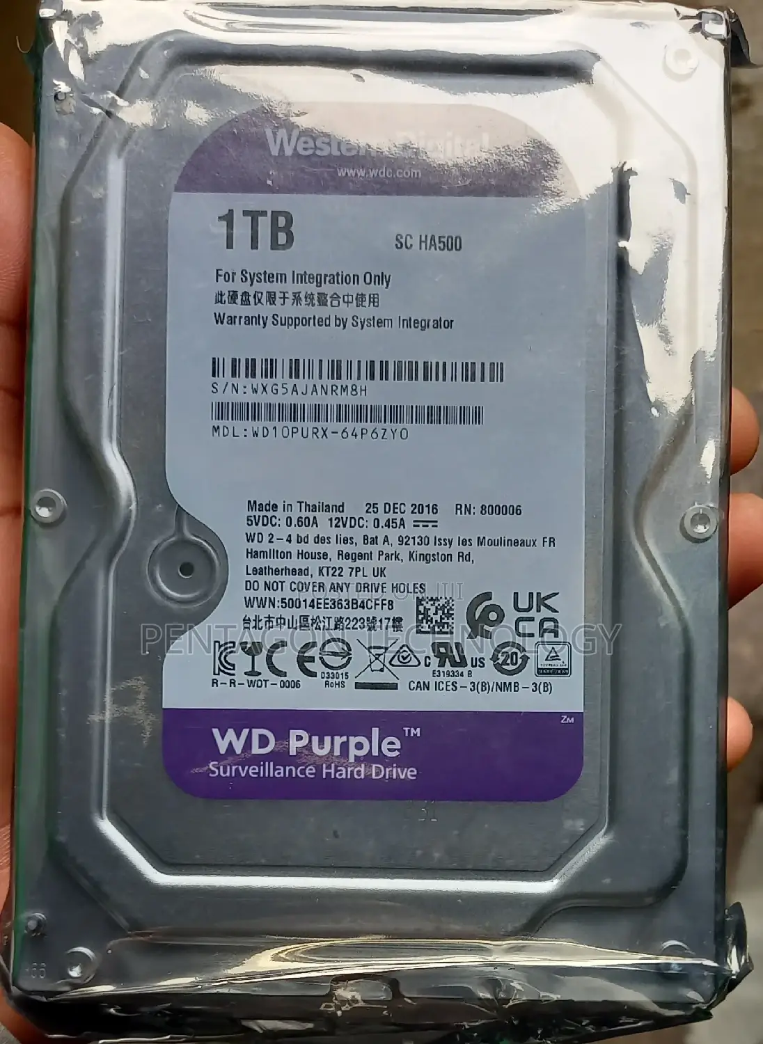 HHD Wd Purple Surveillance 1tb