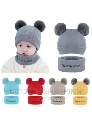 Photo - Toddler Knitted Hat Beanie Cap Scarf Set