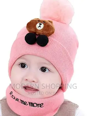 Photo - Toddler Knitted Hat Beanie Cap Scarf Set