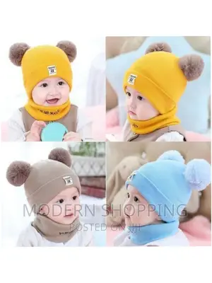 Photo - Toddler Knitted Hat Beanie Cap Scarf Set