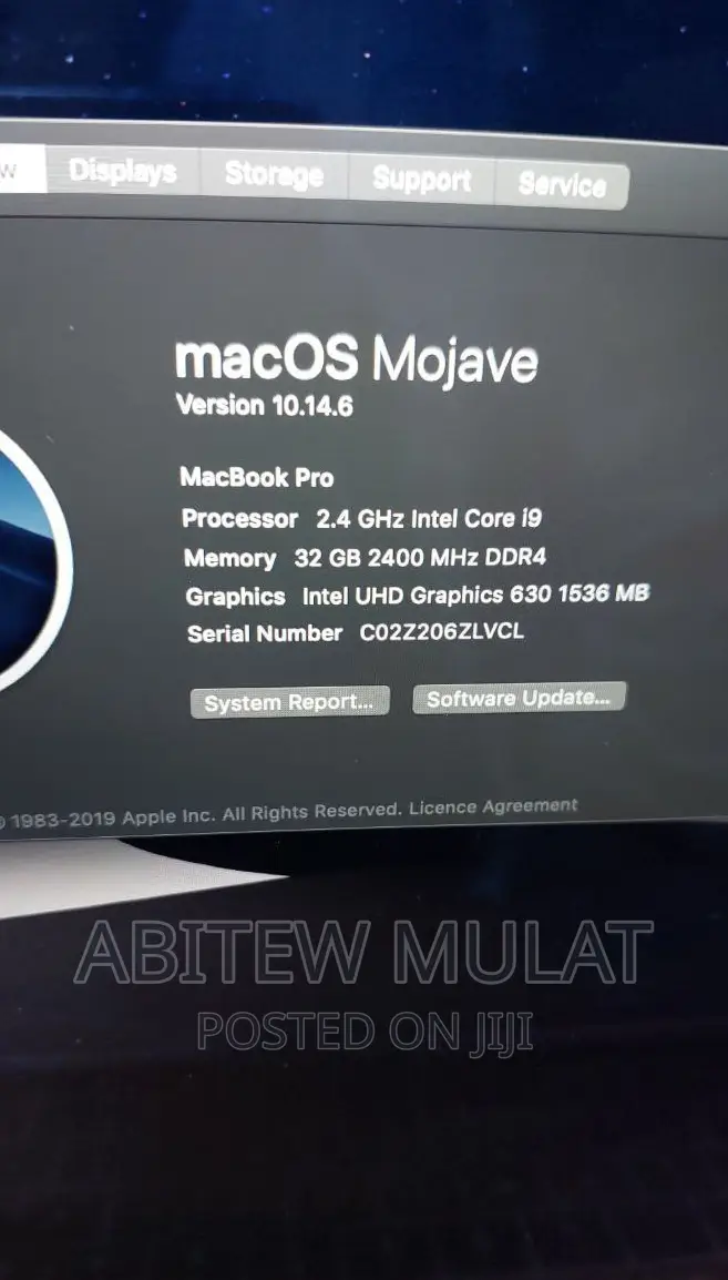 New Laptop Apple MacBook Pro 2019 32GB Intel Core I9 SSD 1T