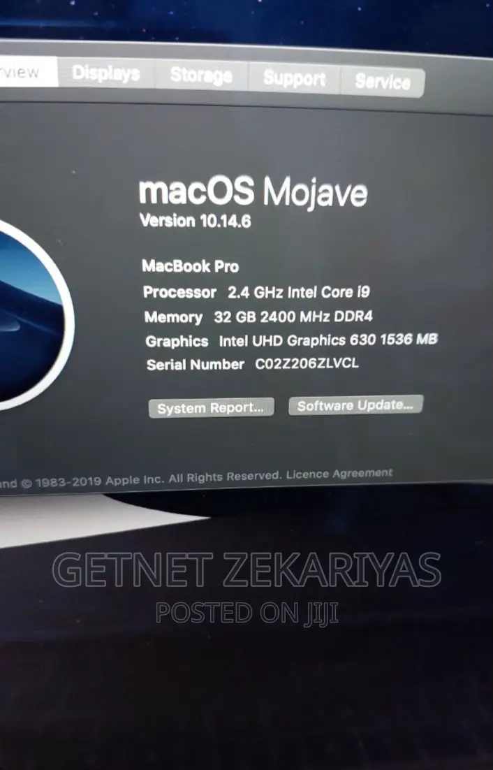 New Laptop Apple MacBook Pro 2019 32GB Intel Core I9 SSD 1T