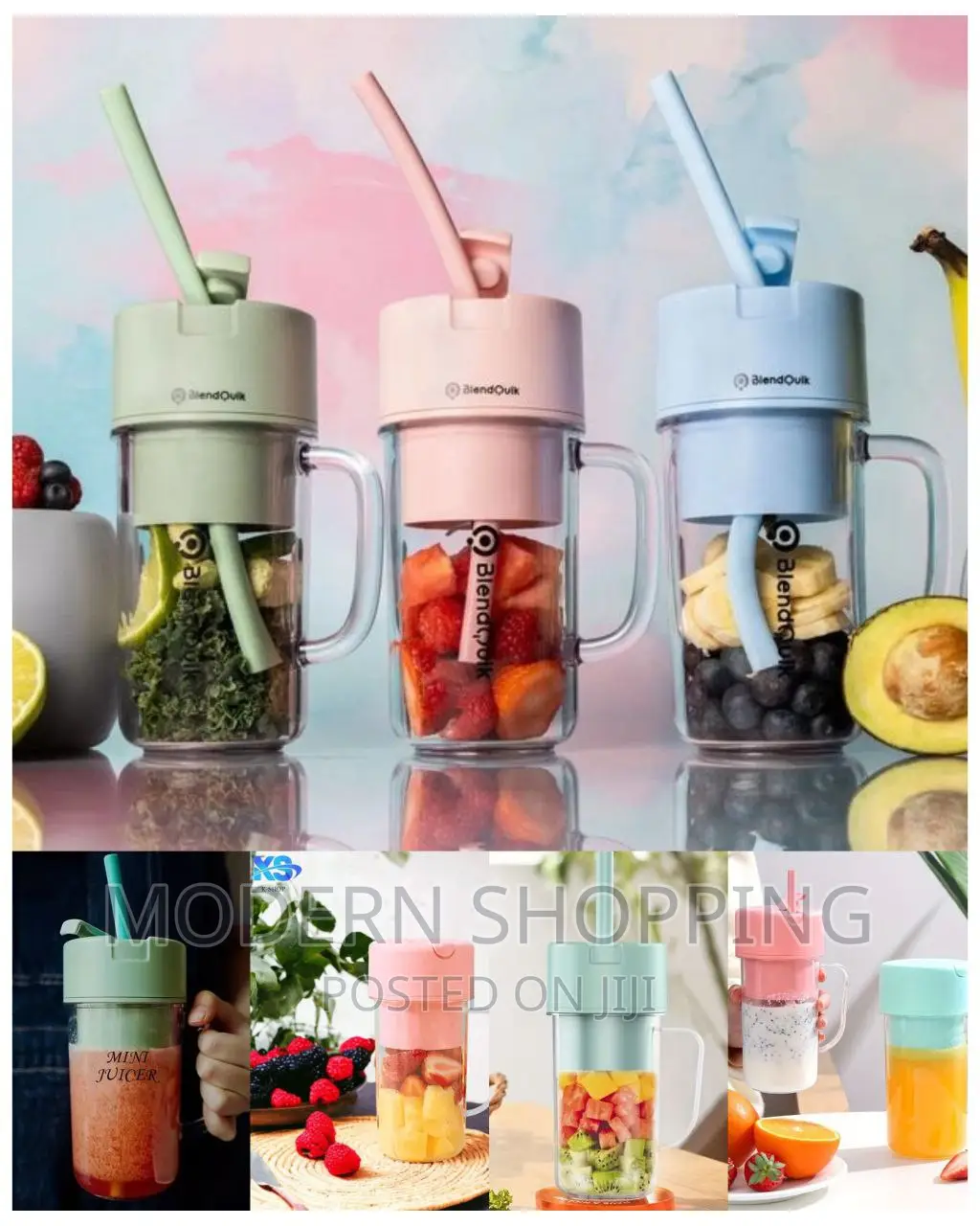 Mini Rechargeable Juicer Cup With Straw
