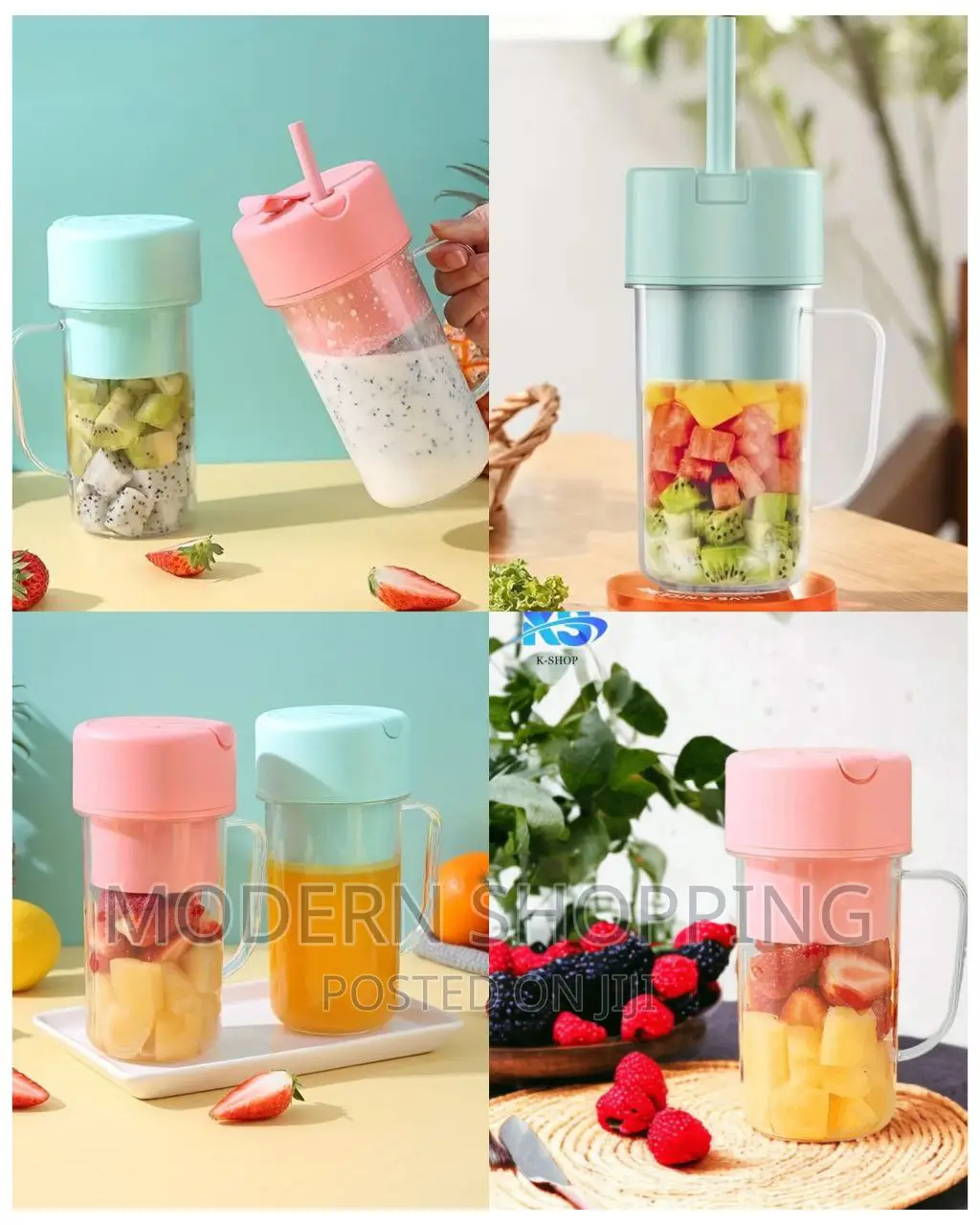 Mini Rechargeable Juicer Cup With Straw