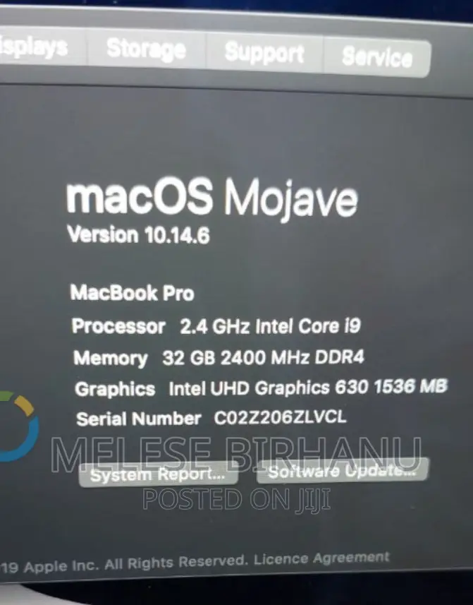 New Laptop Apple MacBook Pro 2019 32GB Intel Core i9 SSD 512GB