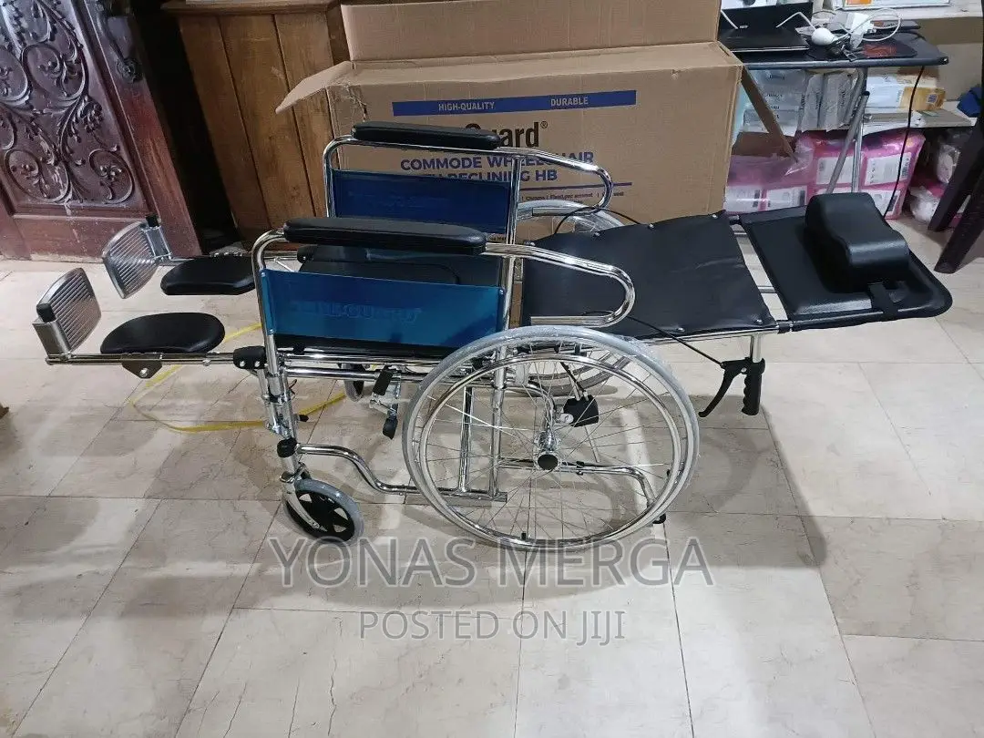 Hopkin Reclining Commode Wheelchair/Easycare Portable Steel
