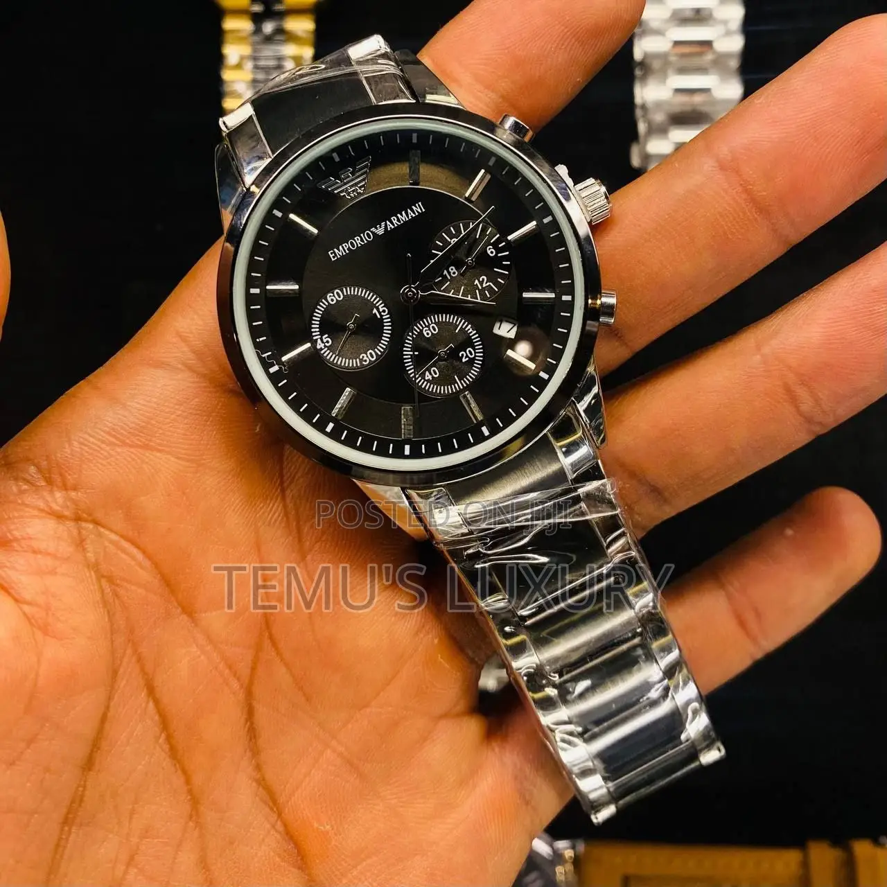 Emporio Armani Classic Chronograph Black Dial Black