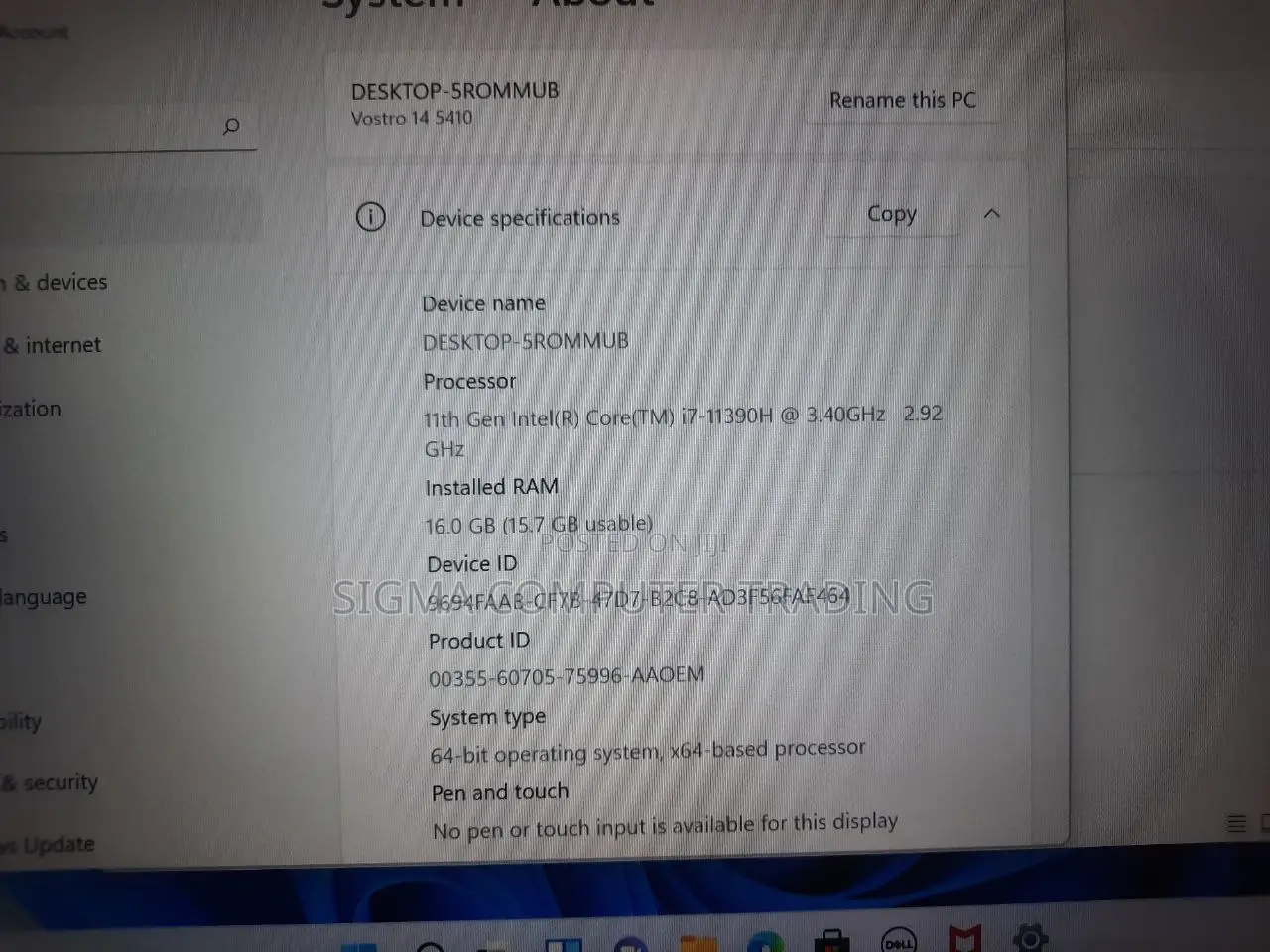 New Laptop Dell Vostro 1440 16GB Intel Core I7 SSD 512GB