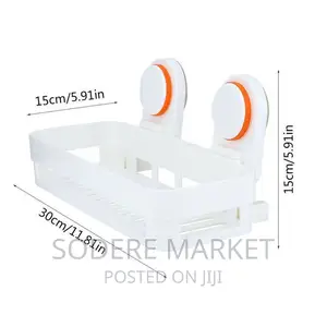 Single Layer Sucker Shelf, Bathroom Storage Rack With Hold