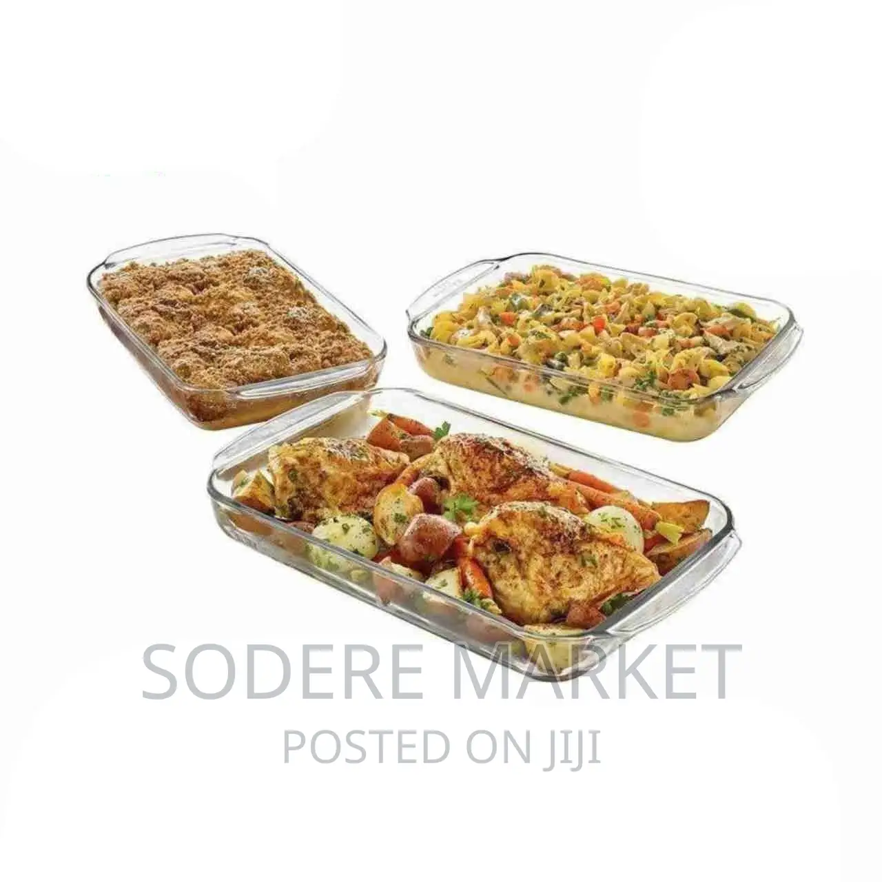 Tempered Glass Bakeware Set 3pcs