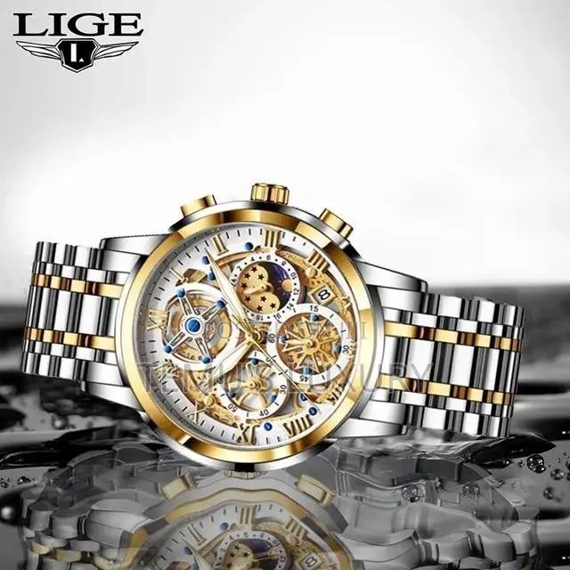 LIGE Luxury Men Watch Fashion Calendar Wristwatch