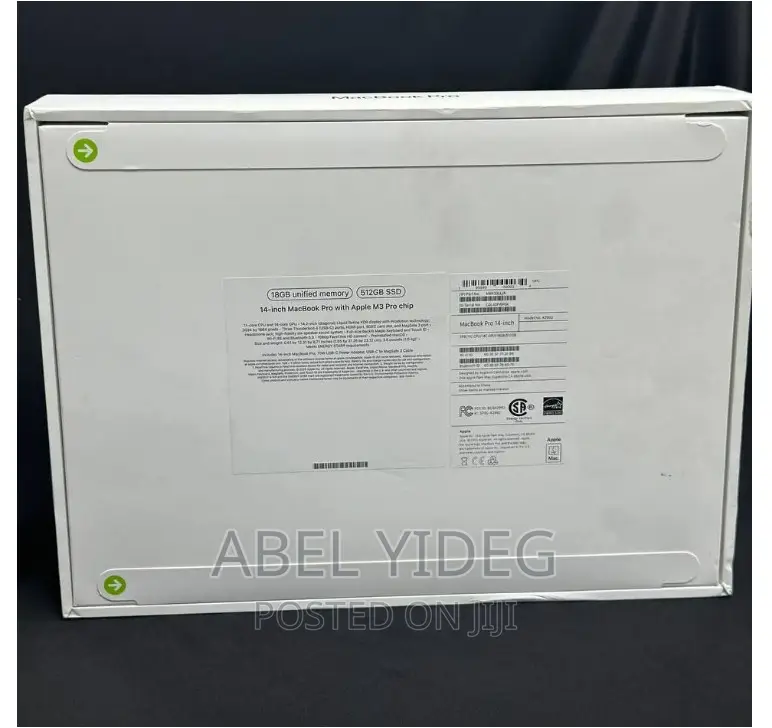 New Laptop Apple MacBook Pro 2023 M3 14-Inch 18GB Apple M3 Pro SSD 1T