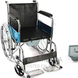 Commode Wheelchair Foldable in Width , Washable Fabric.