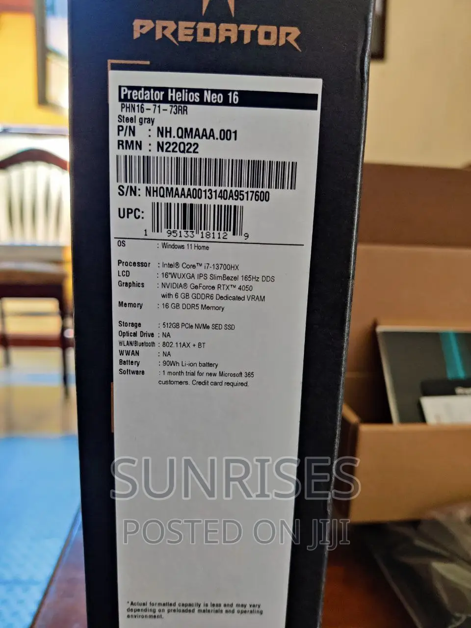 New Laptop Acer Predator Helios 300 16GB Intel Core I7 SSD 1T