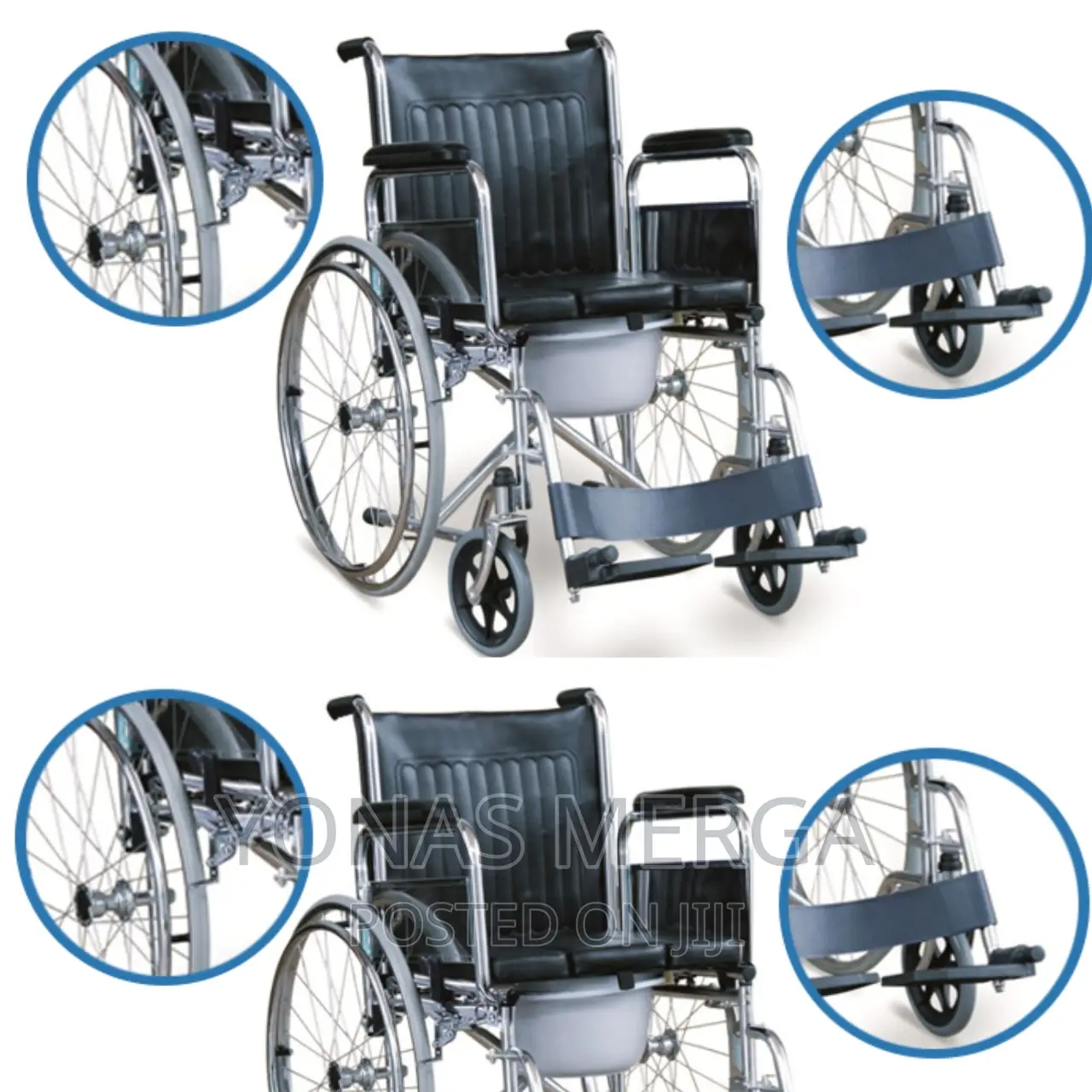 Toilet Wheelchair Steel Frame for High Strength Durability