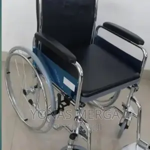 Stainless Steel Full Fold With Hospital Commode Wheelchair