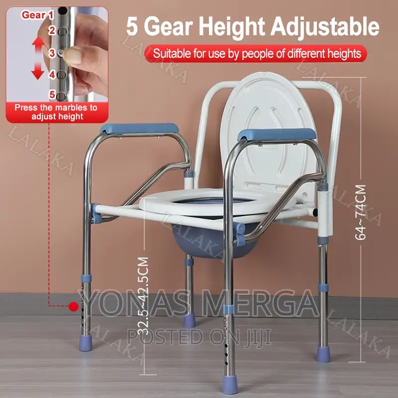 Toilet /Commode Chair Light and Foldable for Easy Keeping.