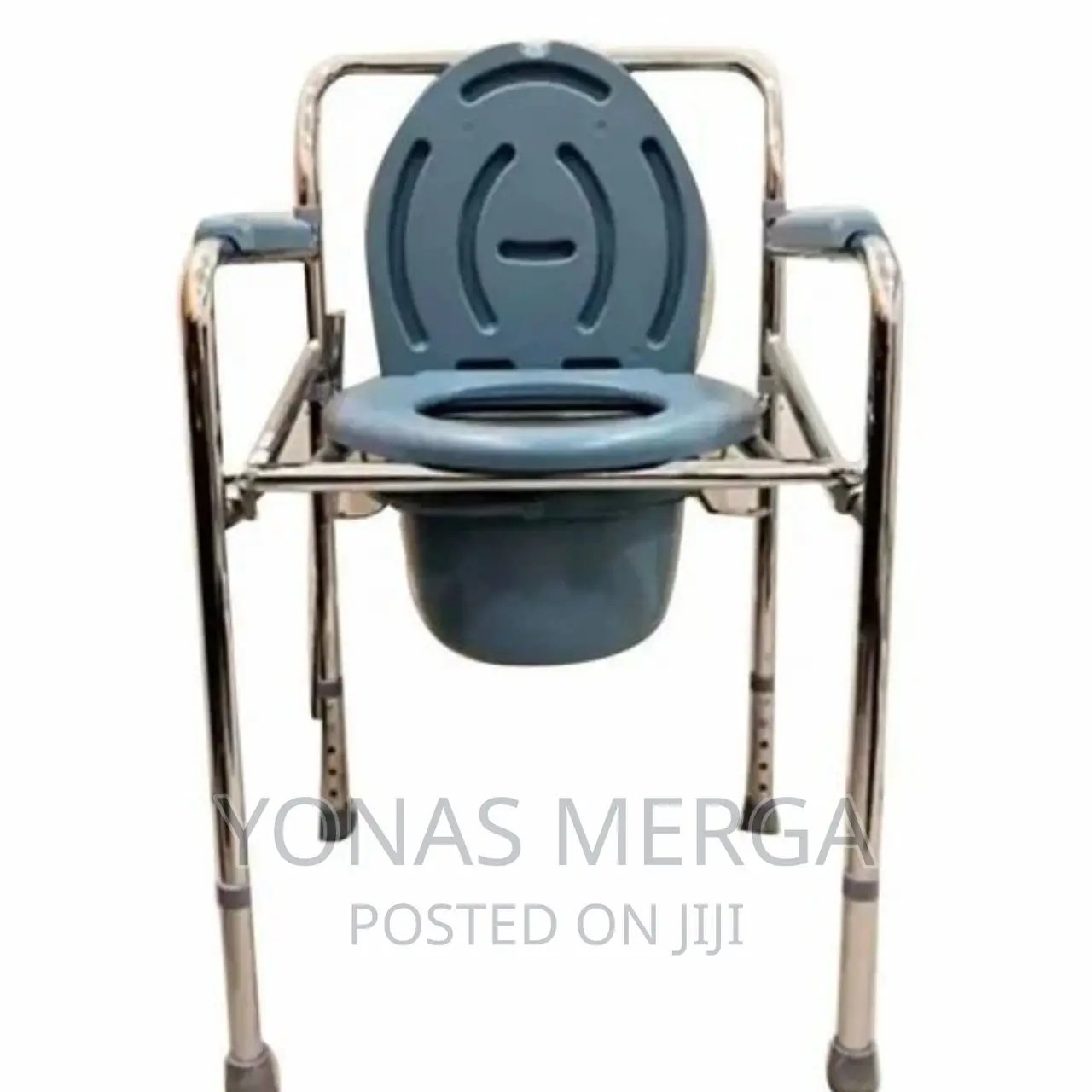 Ambitech MS Chrome Plated Adjustable, Foldable Commode Chair