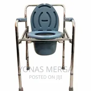 Photo - Ambitech MS Chrome Plated Adjustable, Foldable Commode Chair