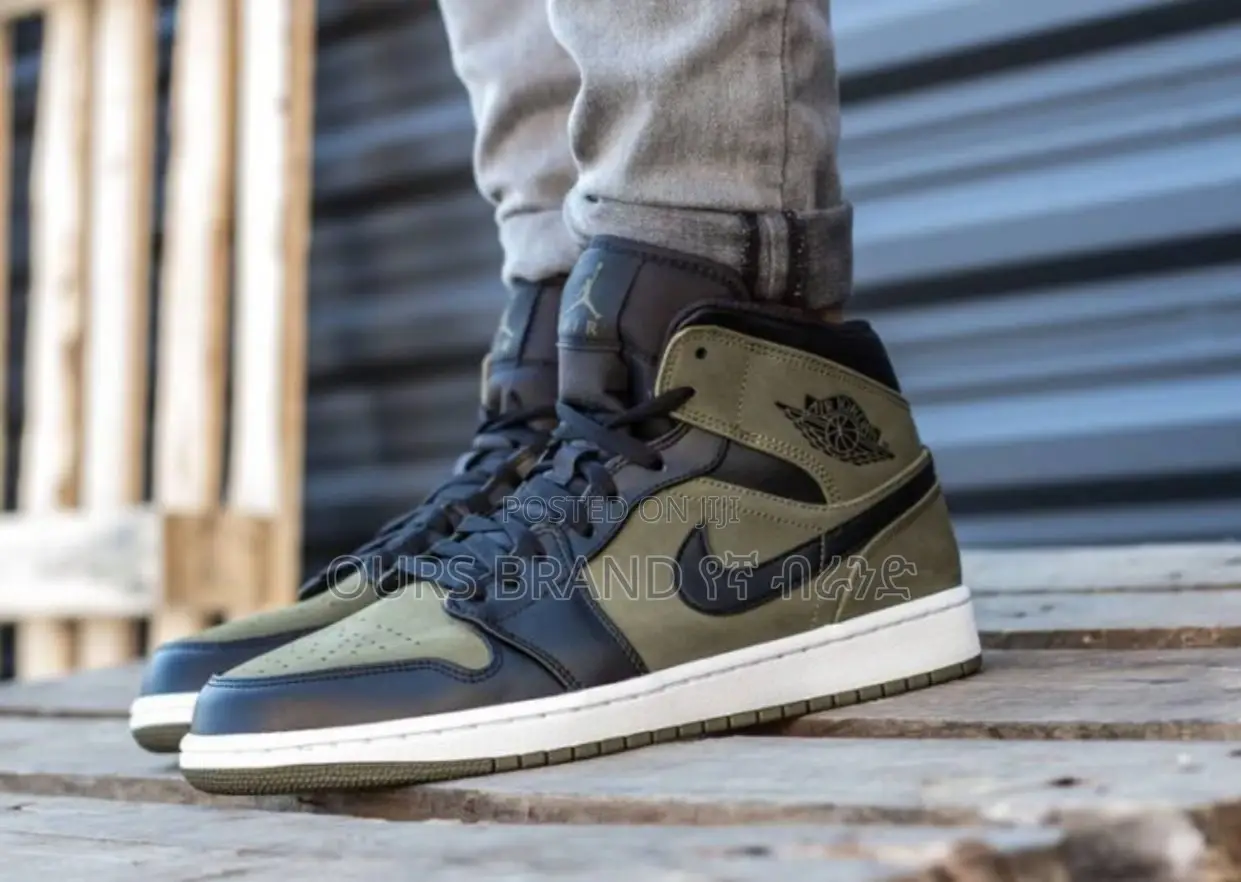 Premium Quality Nike Air Jordan 1 Olive Canvas