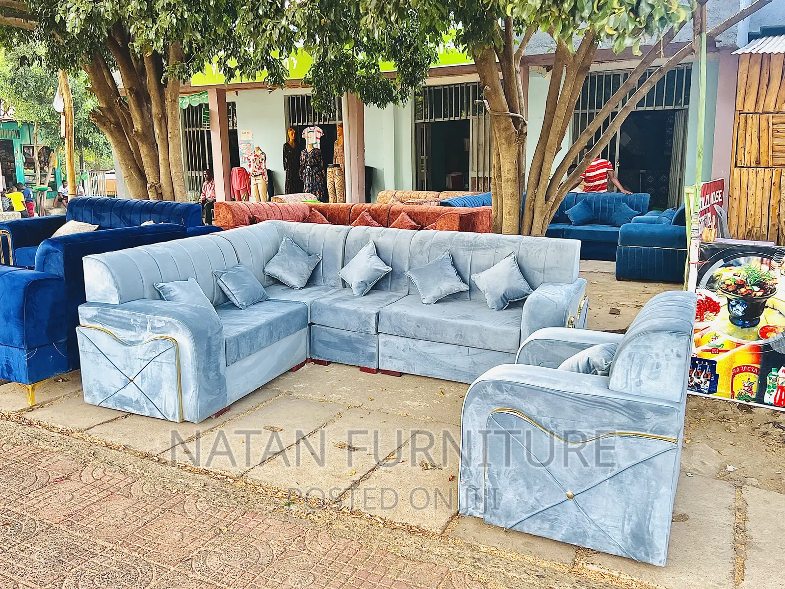 L Shape Corner Sofa Made of Wooden Material Withe High Quali