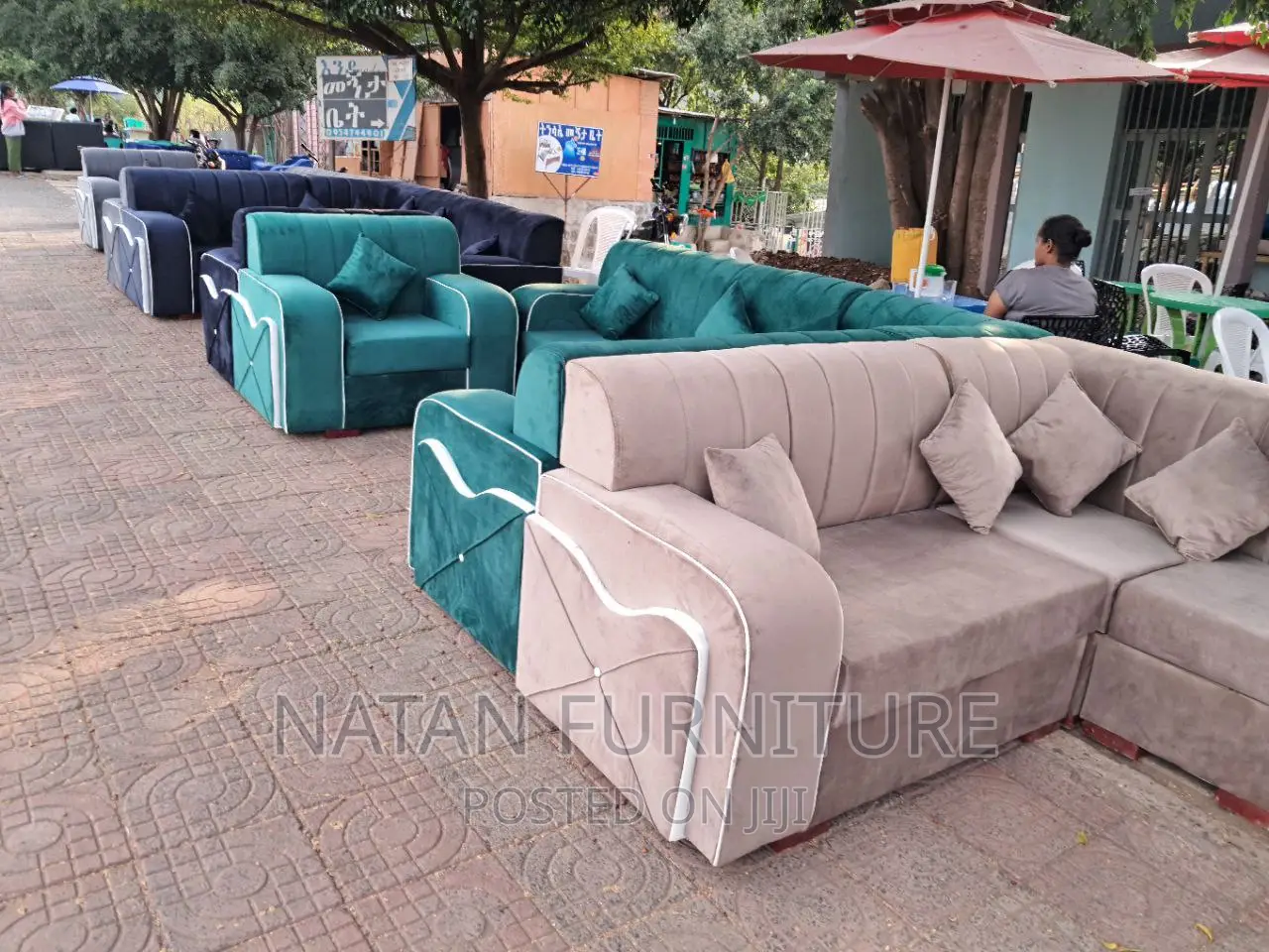 Corner L Shape Aofa Made of Woden Materi