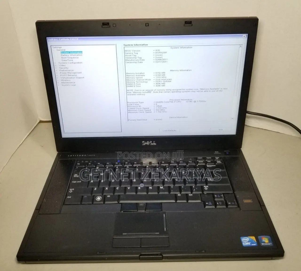 New Laptop Dell Latitude E6510 8GB Intel Core I7 SSD 500GB